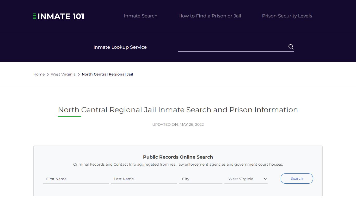 North Central Regional Jail Inmate Search, Visitation, Phone no ...